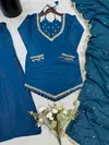 Jf 054 Roman Glass With Real Mirror Work Readymade Suits